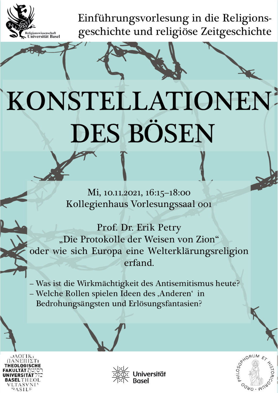 Flyer für die Veranstaltung mit Hintergrund in mint