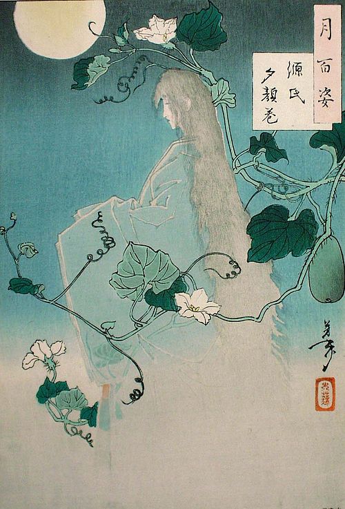 Holzschnitt Genji Yugao Maki