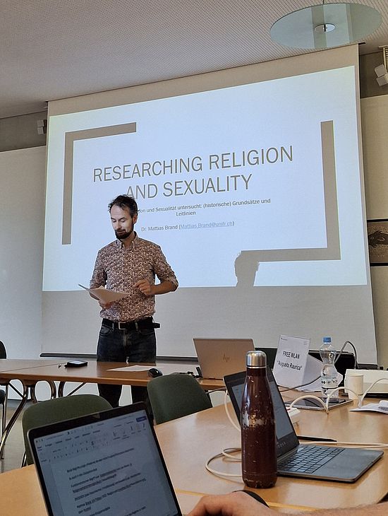 M. Brand bei seinem Vortrag "Researching Religion and Sexuality"
