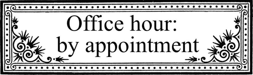 frame with text office hour by appointment