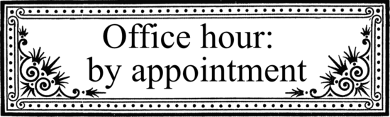 frame with text office hour by appointment